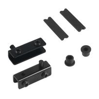 2X Glass Door Hinges Stainless Steel Display Cabinet Glass Cabinet Hinge No Drilling Fits For 5-6mm Glass Sliver Black juoda