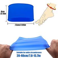 Non-Slip Shin Guard Holders Soft  Silicone Sports Leg Sleeves Sock Holder Straps  Football Training L-1 Pair blue