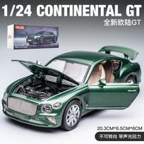 1:24 Bentley Continental GT modelių kolekcija, metalinis sportinio automobilio modelis, su garsu ir šviesa, atgal traukiamas automobilis, vaikų žaislai, dekoracijos gray
