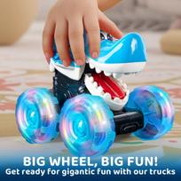 Kids Monster Truck Toys Bump  Go Electric Animal Car With Led Light Up Wheels Interactive Toddler Toys With Moving Mouthgirl mėlyna
