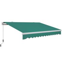 Rankinis markizė 395x245 cm su rankena Balkonui Terasa Markizė Aliuminio ir Poliesterio Audinys 280 g/m² Anti-UV Žalias 395 x 245 x 151.5 cm
