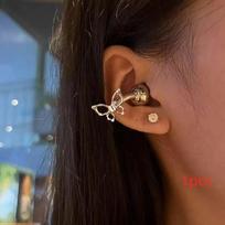 1/2Pcs Hollow Butterfly Decor Wireless Clip On Bluetooth Earbuds Accessories Perfect For Women Daily Commute Outdoor Sports 1pcs brown