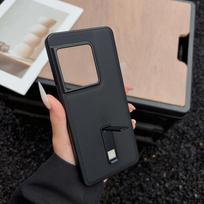 Faux Leather Phone Case For Sony Xperia 1 VIII Invisible bracket supports camera protective back cover Sony Xperia 1 VIII juoda
