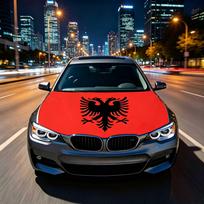 3,8x5,3 pėdų Nacionalinės Albanijos vėliavos vėliavėlė Automobilio variklio dangčio uždangalas Vėliava Elastingi audiniai Variklio dangtis Dekoravimui 115x160cm-3.8x5.3ft red