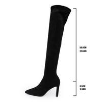 Sexy Pointed Toe Slim Over The Knee Boots Women Autumn Winter Super High Heels Long Boots Woman Fashion Thigh High Botas Mujer 42 beige