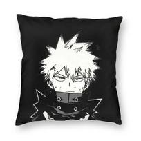 My Hero Academia Katsuki Bakugo Cushion Cover Sofa Decoration Japanese Anime Manga MHA Square Throw Pillow Case 40x40cm 12x12Inch black