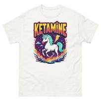 Ketamine Unicorn Trippy Space Shirt Psychedelic Rave Festival Tee Y2K Vaporwave Unisex T-Shirt XL blue