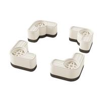4Pcs Washing Machine Anti Vibration Pad Noise Reduction Shock Absorbing Feet Pad Anti-slip L-shaped Dryer Refrigerator Furniture Bed Table Chair Sofa Single Layer white