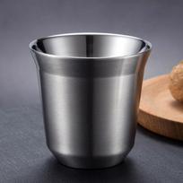 80/160ml Stainless Steel Espresso Coffee Cup Portable Double Layer Office Tea Drinks Mug Cup Mini Whisky Wine cup Customizable 80ml black
