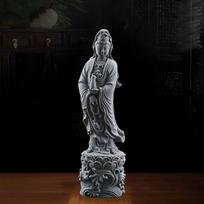 Guan Yin statula Budos figūrėlė Dervos ornamentas Meninis amatas Skulptūra Dvasiniam namų dekorui Style B black