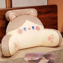 Cartoon Headboard Lumbar Pillow - Neck Support, Removable & Washable, Sofa Backrest & Waist Protector. Perfect for Bed or Dormitory. Medium: 60*40 white