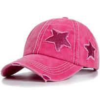 Retro Star Washed Denim Hole star Baseball cap Snapback Hats Autumn Summer fishing Hat Men Women Caps Casquette hats Gorras juoda