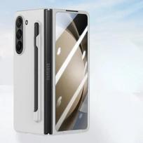 For For Samsung Galaxy Z Fold 5 6 7 Case S Pen and S Pen Holder Matte Solid Color For Galaxy Z Fold6 7 Slim Screen Protector Cover for Samsung Z Fold 5