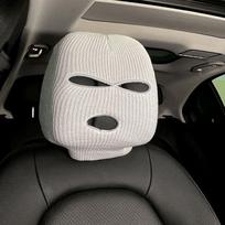 Universalus automobilio sėdynės galvos atramos užvalkalas Balaclava 3Hole Full Cover Helovinas Kalėdų Juokingas automobilio papuošimas