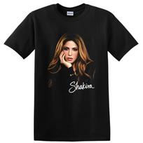Shakira portretas marškinėliai Kolumbijos dainininkė Mados iliustracija Muzikos dovana T-shirt M brown