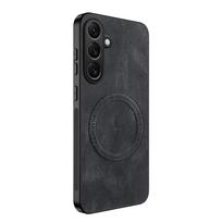 Skirta Samsung A16 prabangi matinė minkštos odos telefono dėklas Skirta Samsung Galaxy A16 buferio apsauga smūgiams atsparus magnetinis dangtelis A16 dėklas Galaxy A16 juoda