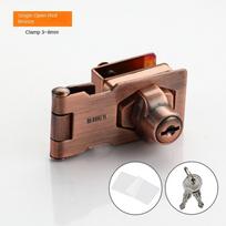 Zinc Alloy Cabinet Display Lock Single/Double Door Lockset New Glass Door Lock  Glass Door Red Bronze Single Door