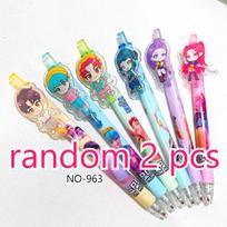 Adorable K-POP Demon Hunters Press Gel Pens 6PCS 0.5mm Black Acrylic Patch High-Value School Stationery for Students gray