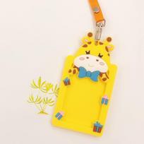 Silica Gel Cartoon Cute Credit Card Holder Bus Card Student Lanyard Badge Name ID Card Holder Cover Business Cards Protect Cover