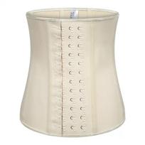 Fajas Para Mujer Latex Women Corset Waist Trainer 9 Bone Press Rubber Hooks Bustier Corset Slimming Xxs smėlis