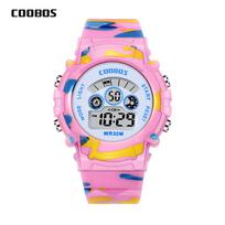 Sport Digital Watch for Kids Waterproof Luminous Children's Electronic LED Watch Multi- Week Display Kids Watch pink