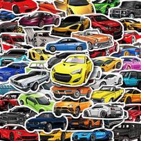 50 vnt Lenktynių automobilių grafiti lipdukai nešiojamojo kompiuterio gitaros bagažo riedlentės automobilio lipdukas One Size