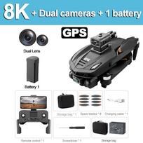 Naujas V168 MAX dronas 5G profesionalus trijų kamerų 8K plataus kampo optinis GPS lokalizacijos keturių krypčių kliūčių išvengimo keturkopis 8K GPS 1 battery juoda