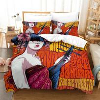 Fashion Arctic Monkeys Bedding Set Single Twin Full Queen King Size Bed Set Adult Kid Bedroom Duvetcover Sets 3D Print bed sheet EU Single(135*200cm)3pcs gray