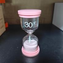 Elegant Glass Sand Timer for Brushing Teeth and Gifting 10 minutes violetinė