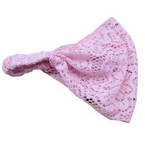 Mergaičių mados elastingas platus nėriniuotas galvos apdangalas Turbanas Galvos apvyniojimas Bandanas plaukų juosta rožinė