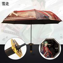 Vienas gabalas Zoro Demon Slayer Katana Skėtis Saulėtas Sulankstomas Skėtis Anime Tanjirou Kimetsu No Yaiba Samurajaus Katana Kardas Skėčiai black