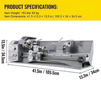 SIHAO Metalinis tekinimo staklės Mini tekinimo staklės Variklis be šepetėlių 220x600MM
