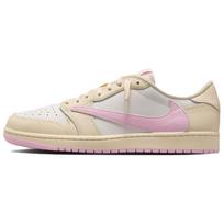 Jordan x Travis Scott Air Jordan 1 Low OG Pink Hook Oda Amortizacija Žemi Originalūs Krepšinio Batai Vyriški IQ7604-100 47.5 rožinė