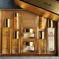 Rayday 24K Luxury Gold Skincare 8-Piece Set Pure Gold Skin Radiance & Elasticity Gift Cosmetics, 1 pcs brown