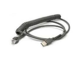 Zebra Cable, shielded USB, serias A 12"", coiled, BC1.2,