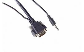 Mercodan PRO VGA m. lyd kabel, Micro  VGA og Lyd, Minijack 7,5m,