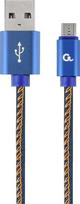Gembird Premium jeans (denim) Micro-USB cable with metal connector