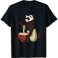 Japanese Noodles Kawaii Ramen Bowl Funny Ferret T-Shirt S juoda
