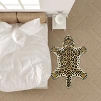 Animacinis leopardų rašto kilimas Miegamojo prie lovos Minkštas pėdų kilimėlis Svetainės sofos Neslystantys pagalvėliai Namų dekoras 50x80cm 20x31inch beige