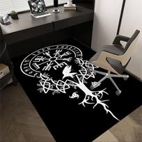 1 vnt. Valknut Varnos Kilimas Neslystantis Poliesterio Grindų Kilimėlis biurui.Miegamajam 60cm by 90cm gray