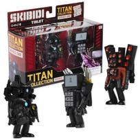 Skibidi Toilet Titan 3-Pack - Complete Collection, Officially Licensed Toilet Goods, Black gray