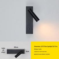 oeny Black Rectangular Bedside Wall Lamp