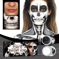 Halloween Cosplay Makeup Black + Face Body Paint Special Effects Makeup Kit Dress Up Adult Face Paint Kit Full Coverage Face Paint 20g*2 One Size juoda