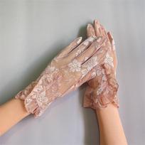 Thin Sunscreen Gloves Lace Touch Screen Gloves Elegant Transparent Gloves  Outdoor Cycling kūno spalva