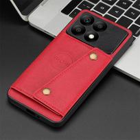 Wallet Card Case for POCO X7 F7 Ultra F6 X6 M6 F5 F3 M5s C75 C65 X3 NFC F4 X4 GT M3 M4 X5 F2 Pro Magnet Back Case Back Cover Poco M4 Pro 5G raudona