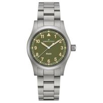 HAMILTON Khaki Field Series Quartz Movement 50 Meters Waterproof Unisex Swiss Watch 38mm Green Dial Stainless Steel Strap h69401160 žalia