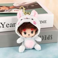 Monchhichi Plush Pendant Adorable And Soft Cartoon Couple Keychain** Pufferfish black