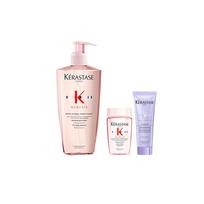 Kerastase Yuanqi ginger powder bottle shampoo set, care set, cleansing, oil control, plumping and fluffy, 3-piece set  500ml+80ml+75ml rožinė