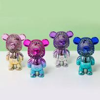 2025 Popular Mini USB Rechargeable Bear Fan Portable Gradient Table Pocket Handy Fan Personal Strap Easy Foldable Car smėlis