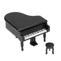 Piano Shaped Music Box Wooden Simulation Piano Music Box Ornament for Christmas Birthday Valentine's Day GiftBlack